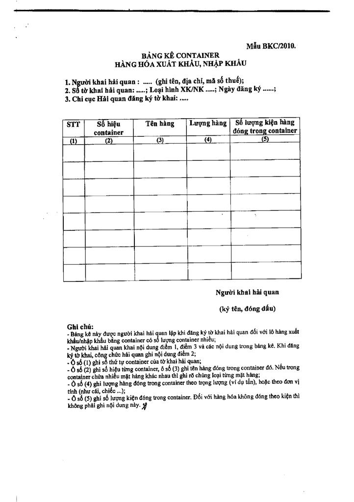 V/v Bổ sung nội dung khai Hải quan và Ban hành phiếu giám sát đối với hàng xuất khẩu bằng đường biển